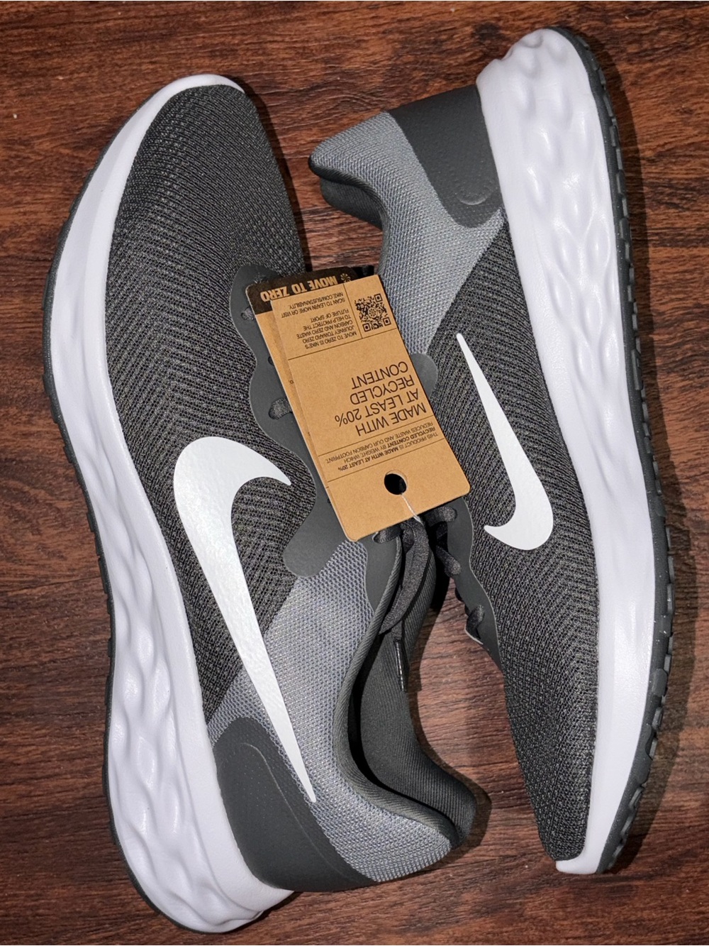 Nike size 12 Mens Gray Running Shoes with White Swoosh